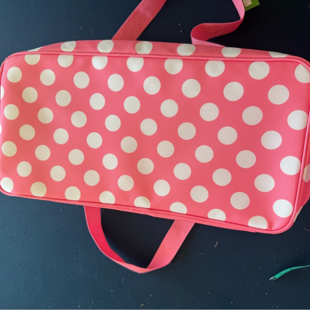 Kate Spade Pink &White insulated tote with Polka Dots, sturdy zipper /handles💗🤍💗 - Picture 8 of 14
